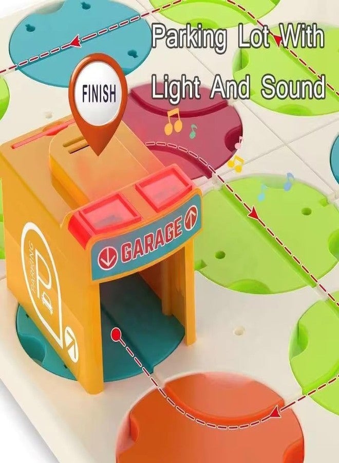 Babelly DIY Track Maze Race Car Track Building Block Educational Toy Set Tiles DIY Play Set 2 Light Up Car STEM Learning Construction (School Bus) - Image 3